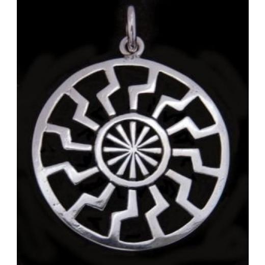 Schwarze Sonne (Ketteanhänger in Silber)