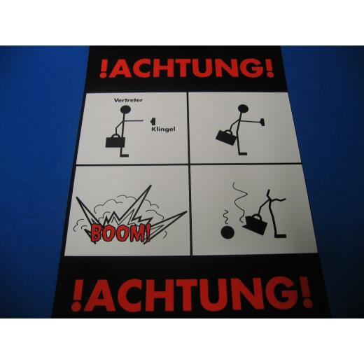 ACHTUNG Vertreter (Türschild)