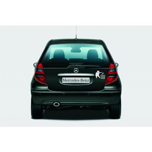 Halte deine Umwelt sauber / Kreuz in den Müll (Autoaufkleber)