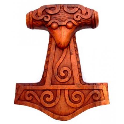 Thors Hammer (Holz, Handgeschnitzt)