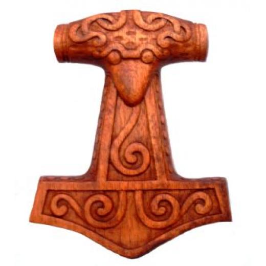 Thors Hammer klein (Holz, Handgeschnitzt)