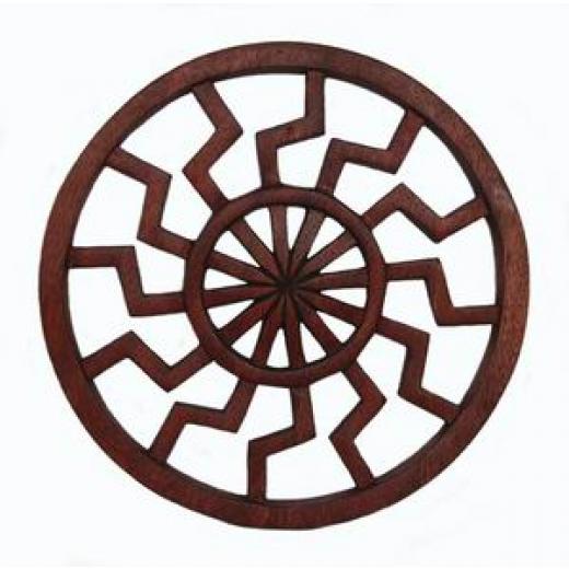 Schwarze Sonne klein (Holz Wandschmuck)