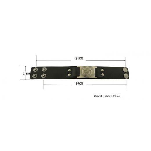 World tree leather bracelet in black