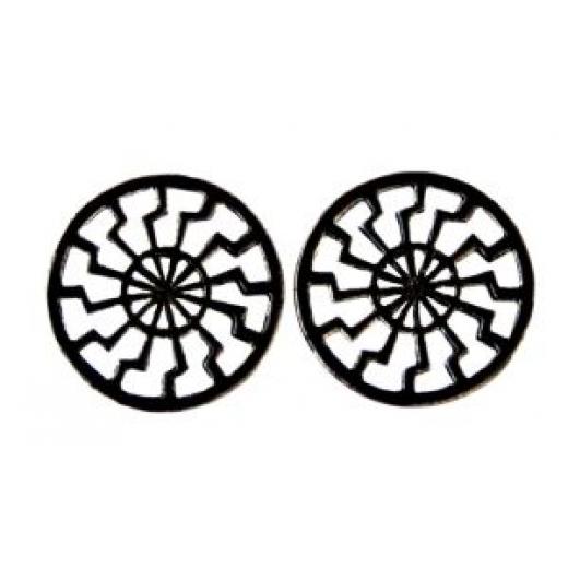 Schwarze Sonne Ohrstecker (Rabenschwarz)