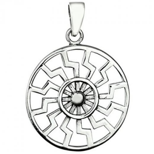 Schwarze Sonne (Kettenanhänger in Silber)