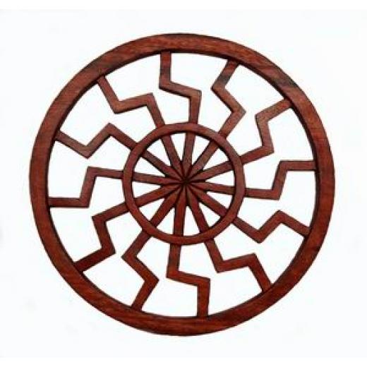 Schwarze Sonne groß (Holz Wandschmuck)