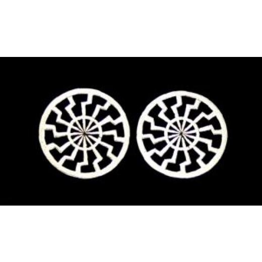 Schwarze Sonne Ohrstecker (Silber)