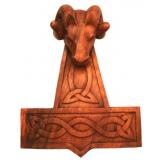 Thors Hammer Widder Massiv XL (Holz, Handgeschnitzt)