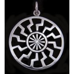 Schwarze Sonne (Ketteanhänger in Silber)