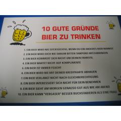 10 gute Gründe Bier zu trinken (Türschild)