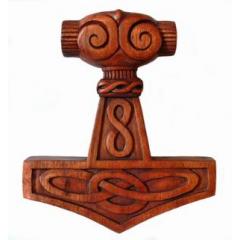 Thors Hammer Spiral (Holz, Handgeschnitzt)
