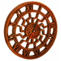 Schwarze Sonne Wanduhr (Holz)